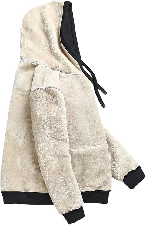 Women Casual Loose Thick Fleece Lined Hoodie With Pockets