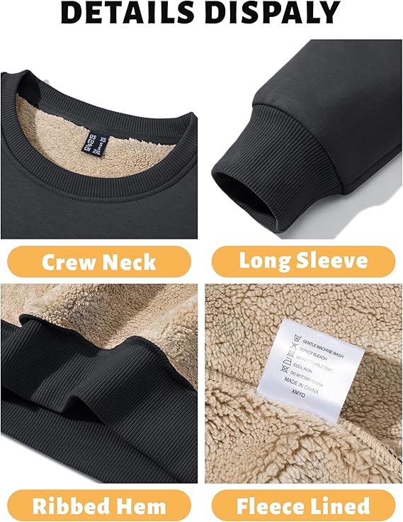 Solid Thermal Lined Sweatshirt
