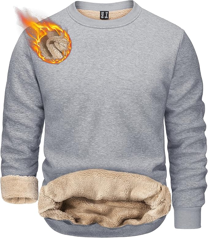 Solid Thermal Lined Sweatshirt