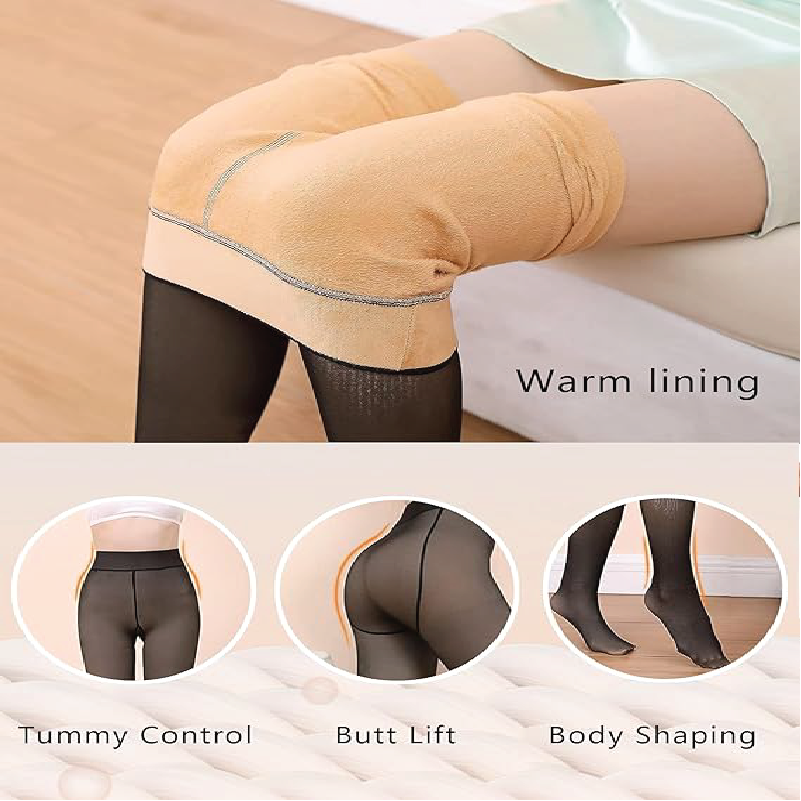 Flawless Legs Translucent Warm Plush Lined Elastic Tights