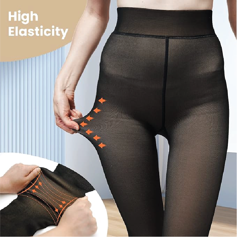 Flawless Legs Translucent Warm Plush Lined Elastic Tights