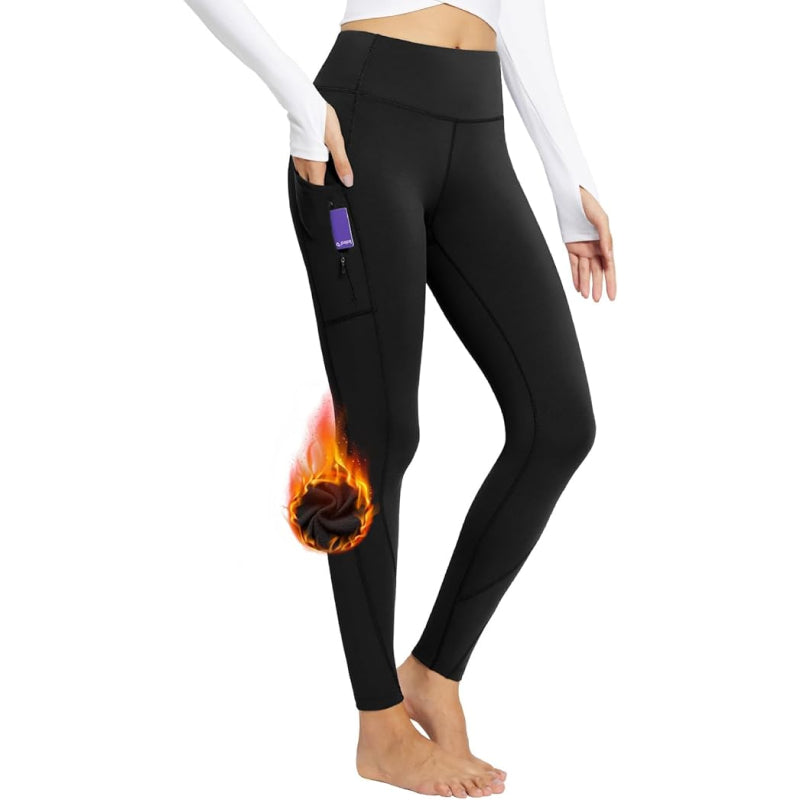 Fleece Lined With Phone Pocket Winter Warm Leggings