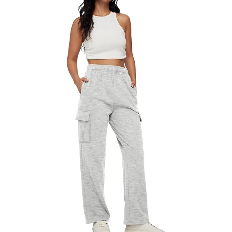 Flap Pocket Side Drawstring Waist Sweatpants