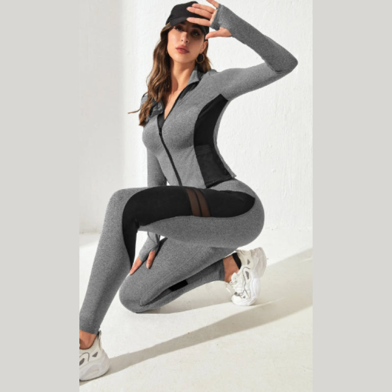 Sport Studio Contrast Mesh Thumbholes Sports Set