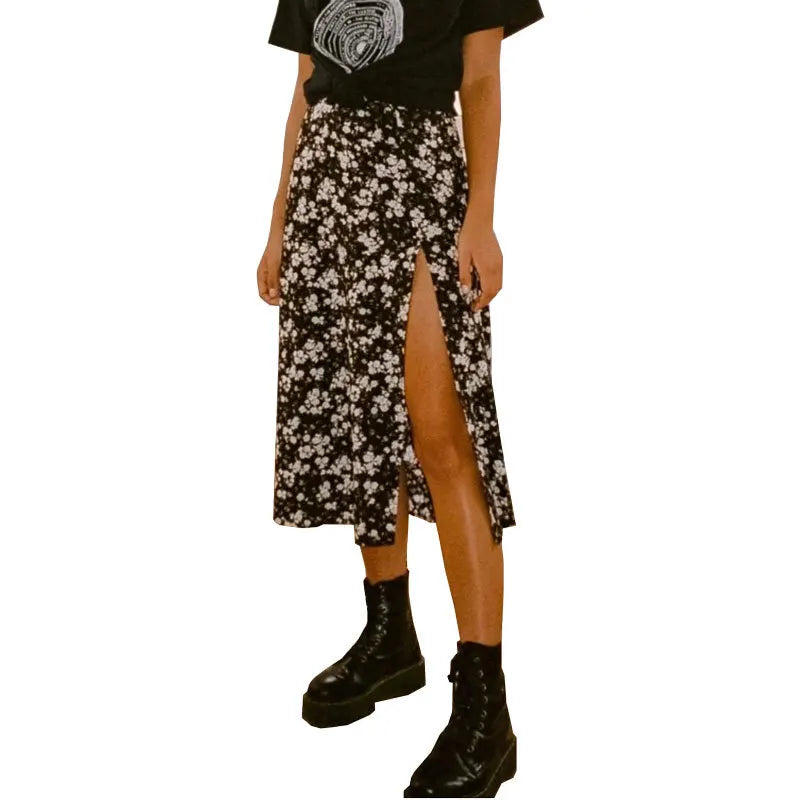 Women's High Waist Long A-line Skirt for Spring and Summer Season
