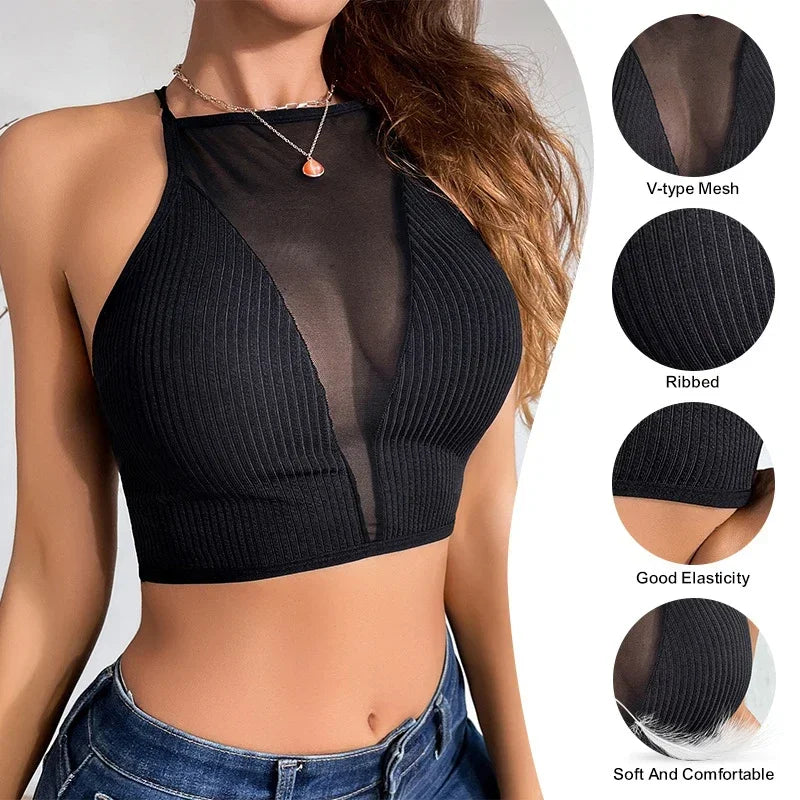 Hollow Out Mesh Sexy Corset Top