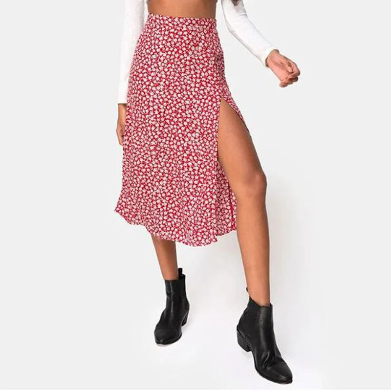 Women's High Waist Long A-line Skirt for Spring and Summer Season