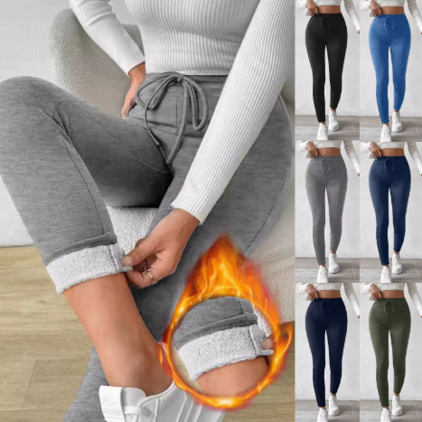 Relaxiva Women's Thermal Lined Knot Waist Thin Leggings
