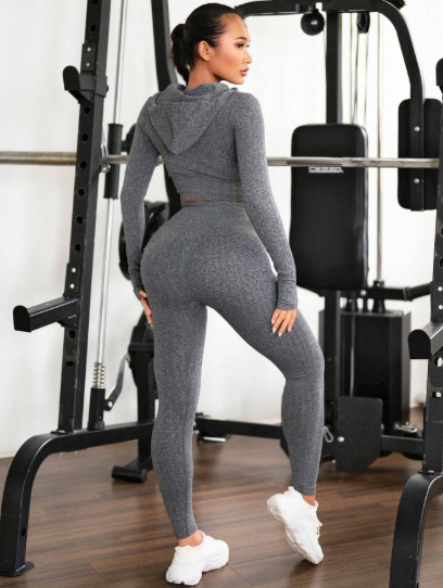 Women's Seamless High Stretch Hooded Sports Set