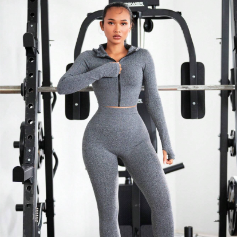 Women's Seamless High Stretch Hooded Sports Set