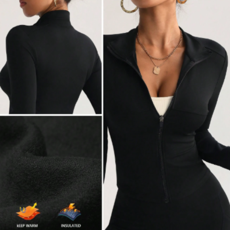 Warm & Soft Long Sleeve Zip-Up Jacket